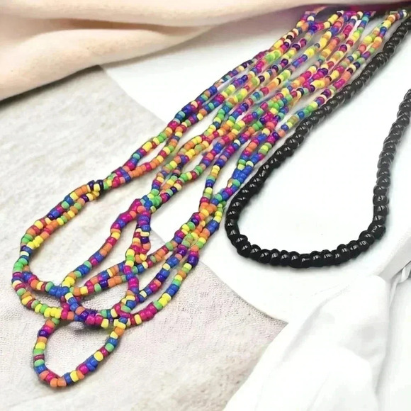 🆕️Handmad Boho Chic Rainbow Beaded Necklace 🌿 | Multicolor Festival Vibes 🌈 - Picture 11 of 12
